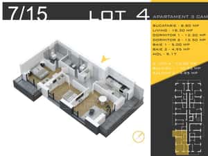 3 camere decomandat Titan Pallady  Metrou Nicolae Teclu — miniatura 4