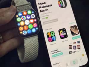 [SIGILAT] Smartwatch - ceas inteligent Dafit Rainbow Mesh Apple/Android auriu cu doua curele — miniatura 7
