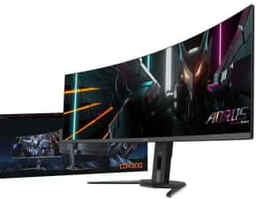 Monitor OLED Gigabyte AORUS 49-inch 5120x1440 Nvidia 144Hz PIP 2x5W — miniatura 7