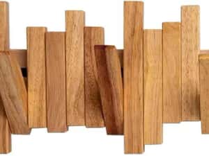 Cuier de perete, Lemn 100% natural, Rezistent, Elegant, Include elemente de fixare — miniatura 7