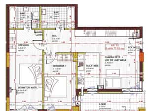 Apartament de 3 camere, 77.95mp, Semifinisat,zona Tineretului,Floresti — miniatura 2