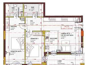 Apartament de 3 camere, 77.95mp, Semifinisat,zona Tineretului,Floresti — miniatura 4