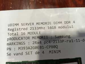 UDIMM SERVER MEMORIE DIMM DDR 4 Registred 2133Mhz 16GB modulul — miniatura 7