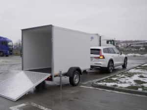 Remorca furgon carosata, usa rampa 750kg, RAR inclus, nr rosii incluse — miniatura 3