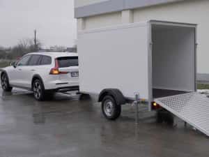 Remorca furgon carosata, usa rampa 750kg, RAR inclus, nr rosii incluse — miniatura 4