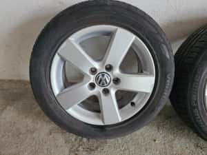 Vând jante originale vw 16 " ,5x112 , anvelope vară Hankook  205/55/16 — miniatura 5