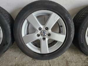 Vând jante originale vw 16 " ,5x112 , anvelope vară Hankook  205/55/16 — miniatura 6
