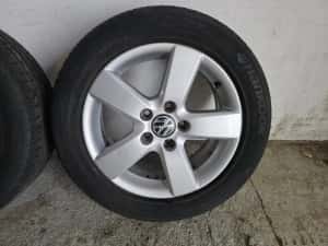 Vând jante originale vw 16 " ,5x112 , anvelope vară Hankook  205/55/16 — miniatura 7
