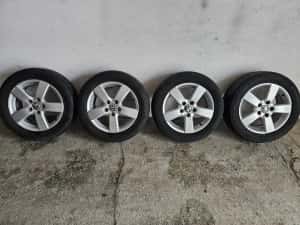 Vând jante originale vw 16 " ,5x112 , anvelope vară Hankook  205/55/16 — miniatura 8