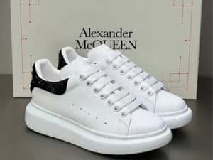 Adidasi Alexander Mcqueen cu pietricele crystals albi negri — miniatura 3