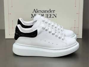 Adidasi Alexander Mcqueen cu pietricele crystals albi negri — miniatura 4