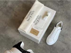 Adidasi Alexander Mcqueen cu pietricele crystals albi negri — miniatura 8