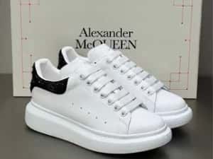 Adidasi Alexander Mcqueen cu pietricele crystals albi negri — miniatura 9