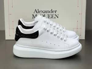 Adidasi Alexander Mcqueen cu pietricele crystals albi negri — miniatura 10