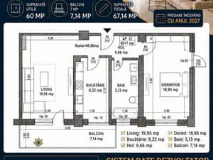 RATE DEZVOLTATOR, AVANS 5000EUR Valea Adanca Iasi, Apartament 2 camere