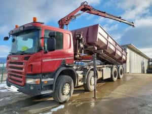 Basculanta Scania P400 cu macara — miniatura 2