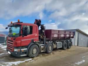 Basculanta Scania P400 cu macara — miniatura 8