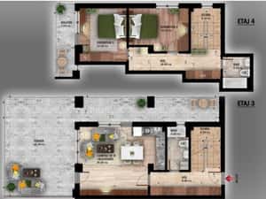 DUPLEX 3CAM. CU LIVING OPEN-SPACE IN BLOC PREMIUM P+4, FINALIZAT! — miniatura 5