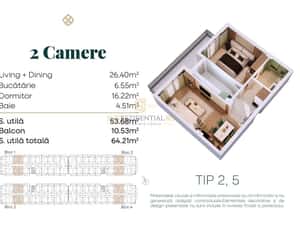 Apartament 2 camere de vanzare langa metrou, balcon, finisaje noi — miniatura 6