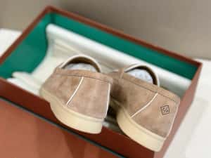 Scarpi Loro Piana Summer Walk – Suede Bej Deschis Premium — miniatura 7