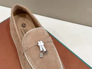Scarpi Loro Piana Summer Walk – Suede Bej Deschis Premium — miniatura 10