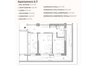 Apartament 2 camere, 83.36 mp, ansamblu 0% Comision Achizitie, Calea S — miniatura 3