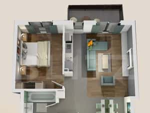 Apartament 2 camere, bloc nou, semifinisat, 54mp, zona Vivo — miniatura 5