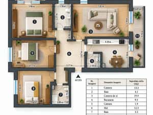 4 camere Lunca Cetățuii 2/4 95mp anvelopat Iasi Comision 0% Proprietar — miniatura 4