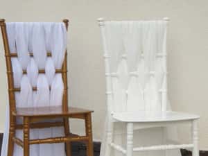 Esarfe voal, 5 lei,decor scaune Chiavari voal, funde scaune restaurant — miniatura 3