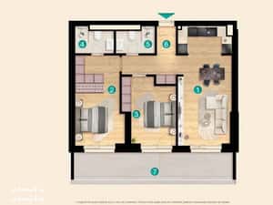 Apartament 3 camere cu balcon de 18 mp, KronenPark — miniatura 3