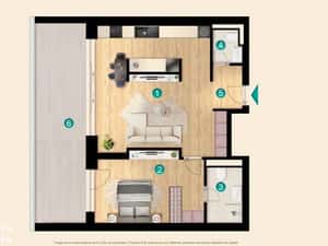 Apartament luminos cu terasă de 18,5 mp, KronenPark Pipera — miniatura 3