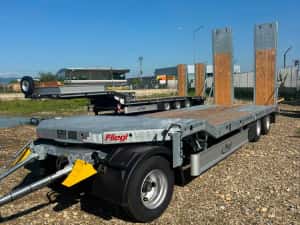 Remorca trailer fix 3 axe cu rampe transport utilaje Fliegl DTS 300 — miniatura 3