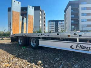 Remorca trailer fix 3 axe cu rampe transport utilaje Fliegl DTS 300 — miniatura 5