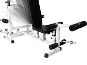 Banca multifunctionala alba + set greutati fonta, 108 kg — miniatura 3