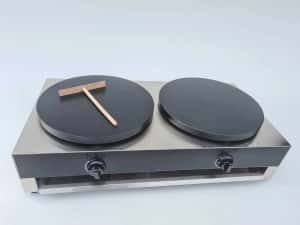 Plita dubla clatite uriase 40cm x 2 pe gaz CREPIERA OLANDA GPL