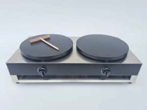Plita dubla clatite uriase 40cm x 2 pe gaz CREPIERA OLANDA GPL — miniatura 6