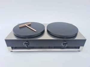 Plita dubla clatite uriase 40cm x 2 pe gaz CREPIERA OLANDA GPL — miniatura 7