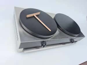 Plita dubla clatite uriase 40cm x 2 pe gaz CREPIERA OLANDA GPL — miniatura 10