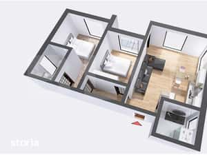 Apartament 3 camere, 71 mp, decomandat - Zona 22 Decembrie 1989 — miniatura 5