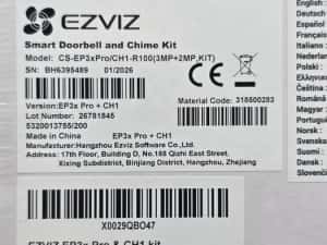 EZVIZ EP3x pro +Chime CH1, sonerie 2K cu cameră cu panou solar, sonerie video cu lentilă dublă, SIGILATA — miniatura 8