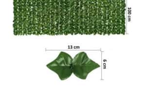 Gard rulou artificial verde cu frunze iedera 300x100cm protectie vant/ soare — miniatura 3