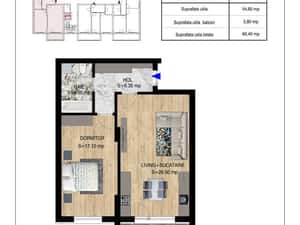 Apartament 2 camere | TH PALLADY | TITAN DISTRICT — miniatura 3