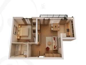 Apartament 2 camere cu balcon. Vânzare directă de la dezvoltator.