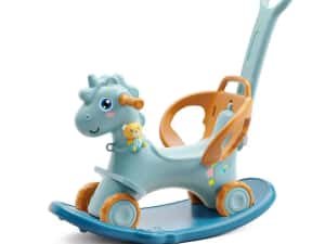 Balansoar 3 in 1 cu maner parental Nichiduta Unicorn Blue — miniatura 5