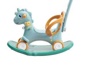 Balansoar 3 in 1 cu maner parental Nichiduta Unicorn Blue — miniatura 6