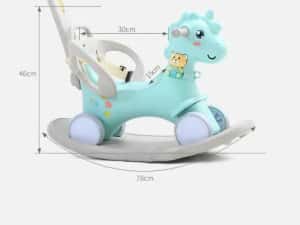 Balansoar 3 in 1 cu maner parental Nichiduta Unicorn Blue — miniatura 7