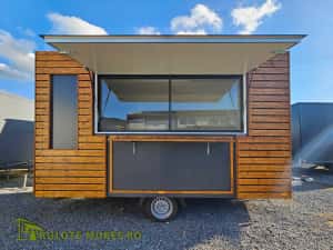 Rulota comerciala,CAFENEA,FAST FOOD, food truck, MODERN ,UNIC ,lemn !! — miniatura 6