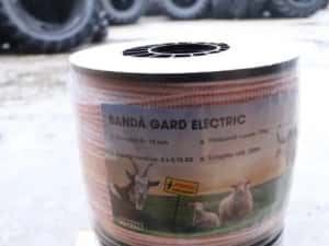 Rola fir rosu-alb 10mm insertie metalica 4x0.16mm 250m gard electric