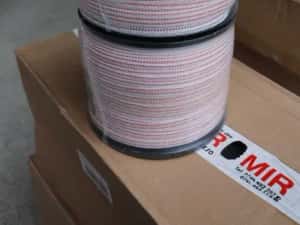 Rola fir rosu-alb 10mm insertie metalica 4x0.16mm 250m gard electric — miniatura 7