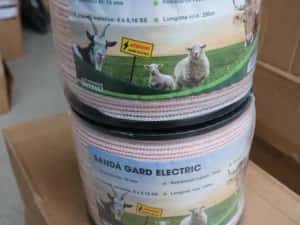 Rola fir rosu-alb 10mm insertie metalica 4x0.16mm 250m gard electric — miniatura 9